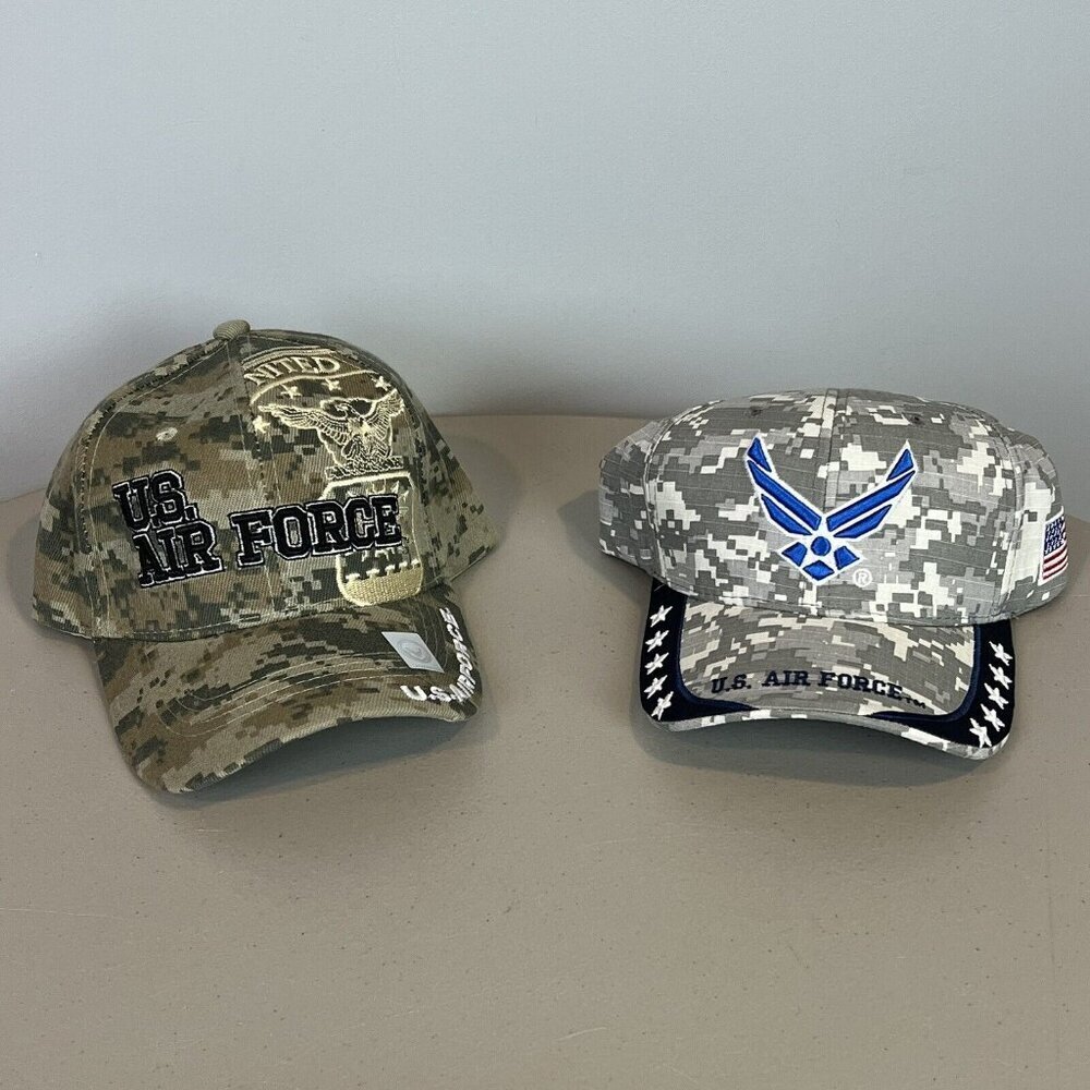 2 Air Force Camouflage Adjustable Hats Caps New‎